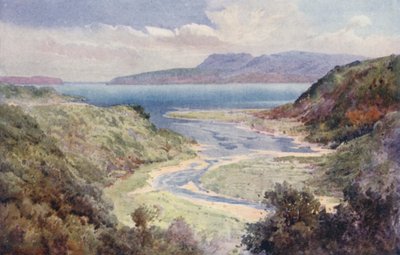 Új-Zéland: Tarawera-tó és Mount Tarawera (színes litográfia) alkotó: Frank H Wright