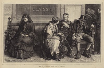 Egy vasútállomáson, egy tanulmány alkotó: Frank Holl