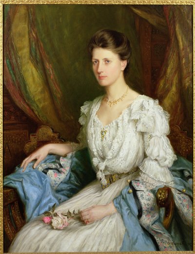 Egy Edwardian Lady portréja, Rosalie Sinclair alkotó: Frank Moss Bennett
