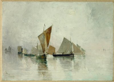 Dieppe, reggeli köd (olaj, vászon) alkotó: Frank Myers Boggs