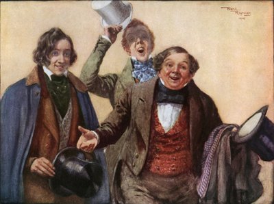 Tupman úr, Snodgrass úr és Winkle úr (színes lithó) alkotó: Frank Reynolds