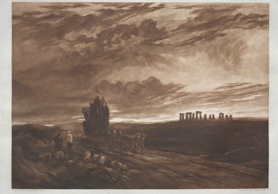 Stonehenge hajnalban, 1897. alkotó: Frank Short