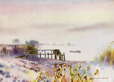 Norfolk Broads: Frosty Sunrise on Ormesby Broad (színes litho) alkotó: Frank Southgate