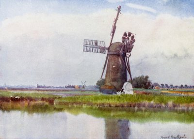 Norfolk Broads: Mill Country Stokesby felett (színes litho) alkotó: Frank Southgate