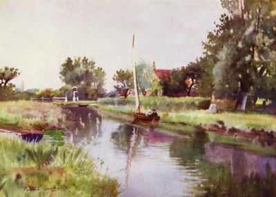 Norfolk Broads: „Pleasure Boat” fogadó, Hickling Broad (színes litho) alkotó: Frank Southgate