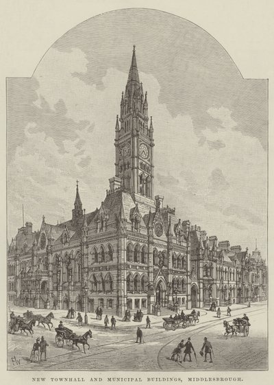 Új városháza és önkormányzati épületek, Middlesbrough alkotó: Frank Watkins