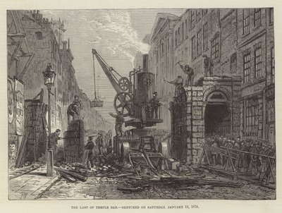 The Last of Temple Bar, 1878. január 12-én, szombaton felvázolva alkotó: Frank Watkins