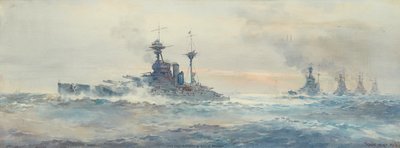 H.M.S. Queen Elizabeth Battle Squadron (akvarell) alkotó: Frank Watson Wood