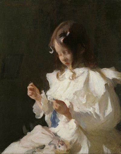 Egy gyermek varrás portréja alkotó: Frank Weston Benson