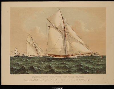 A Mayflower üdvözölte a flottát. A Galatea orrának keresztezése az America