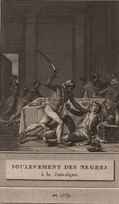 A fekete rabszolgák felkelése Jamaicában 1760-ban, 1800-ban. alkotó: François Anne David