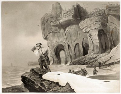 Medvesziget Skandináviában, Lappföldön, Spitzbergákon és a Feröer-szigeteken, kocsma. 1852 (metszet) alkotó: François Auguste Biard