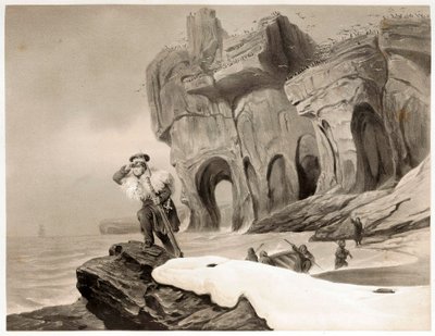 Medvesziget Skandináviában, Lappföldön, Spitzbergákon és a Feröer-szigeteken, kocsma. 1852. alkotó: François Auguste Biard