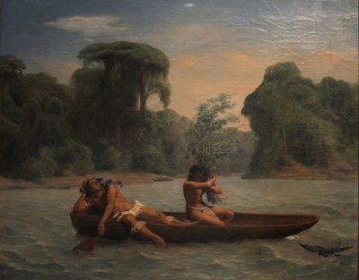 Francia: Deux indiens dans un canoë / Két indián egy kenuban alkotó: François Auguste Biard