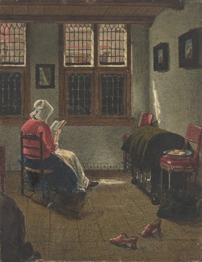 Olvasó nő, Pieter Janssens Elinga nyomán, 1846-47. alkotó: François Bonvin