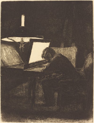 Nyomdász (a gravírozó) alkotó: François Bonvin