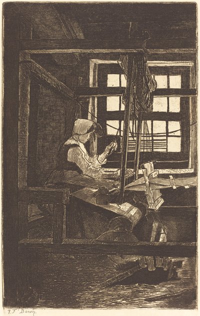 Takács (La Tisserande) alkotó: François Bonvin