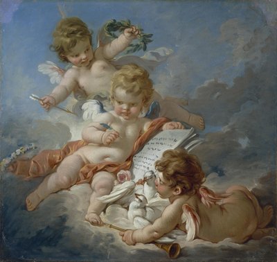 Boucher - Cupids. A költészet allegóriája, 1760-as évek alkotó: François Boucher