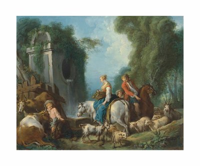 Boucher - Pasztorál a szökőkútnál alkotó: François Boucher