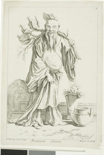 Kínai botanikus, különböző kínai figurák gyűjteményéből François Boucher szekrényéből alkotó: François Boucher
