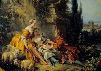 Francois Boucher (1703-1770) beszélgetés Champetre festménye XVIII. alkotó: François Boucher