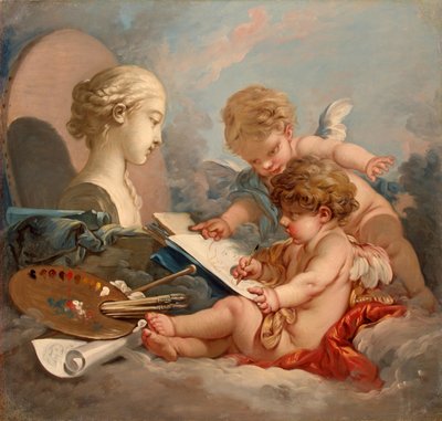 Cupids. A festészet allegóriája alkotó: François Boucher