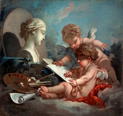 Ámorok, a festészet allegóriája, 1760-as évek. alkotó: François Boucher