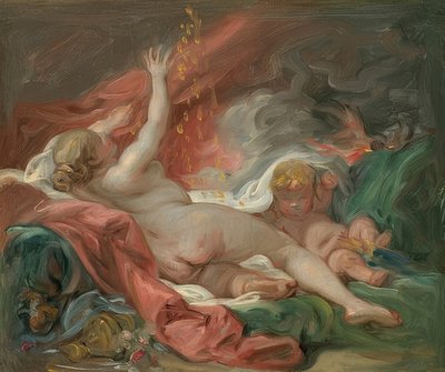 Danaë (tanulmány). 1760 körül alkotó: François Boucher