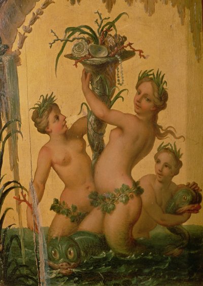 Bőségszaru szirénák részlete Nagy Péter állami kocsijából, 1724 körül alkotó: François Boucher
