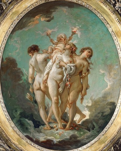 Die drei Grazien mit Amor (Les Trois Grâces) alkotó: François Boucher