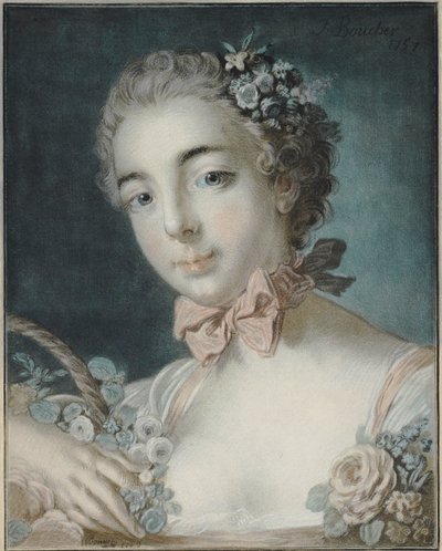 Flora vezetője, 1769 (pasztell metszet) alkotó: François Boucher