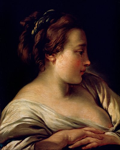 Egy lány feje, 18. század alkotó: François Boucher