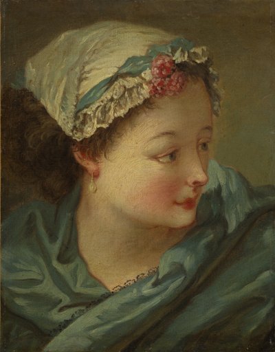 Egy fiatal nő feje alkotó: François Boucher