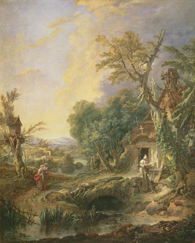 Táj egy remetével, 1742 alkotó: François Boucher