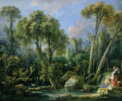 Mosónők egy tájban, 1760 alkotó: François Boucher