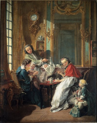 Ebédjelenet polgári belső térben alkotó: François Boucher