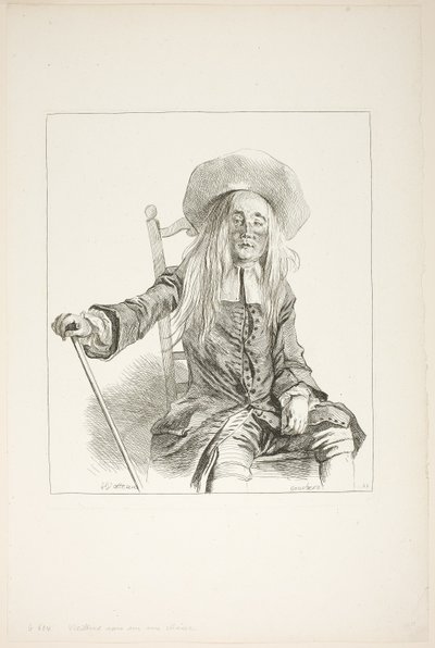 Férfi egy széken ül alkotó: François Boucher