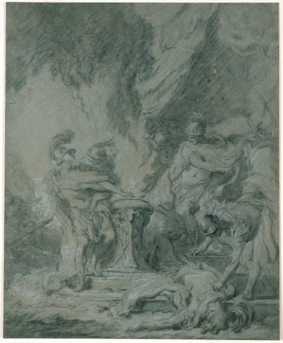 Mucius Scaevola tűzbe teszi a kezét alkotó: François Boucher