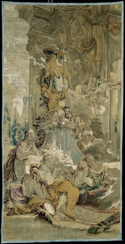 Psyche bevonulása Ámor palotájába [bal oldali töredék], a Psyche történetéből alkotó: François Boucher