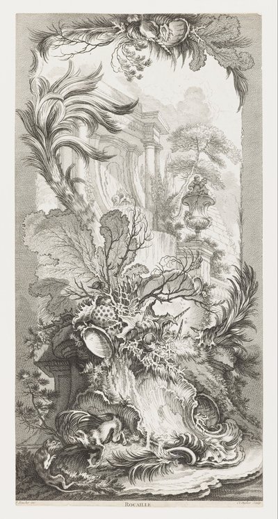 Rocaille [Rococo Design], in Nouveaux Morceaux pour des Paravents [Új koncepciók a paravánokhoz]. alkotó: François Boucher