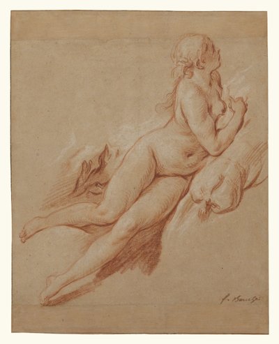 Tanulmány egy fekvő aktról alkotó: François Boucher