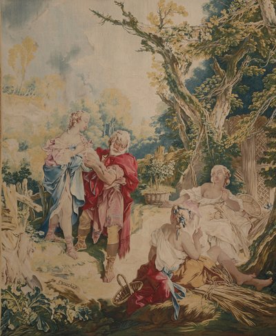 Gobelin Psyche és a kosárcsinálóval alkotó: François Boucher