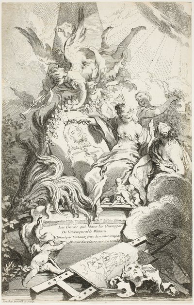 A gráciák Watteau sírján alkotó: François Boucher
