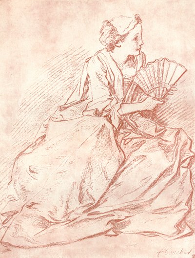 A hölgy a legyezővel, 18. század alkotó: François Boucher