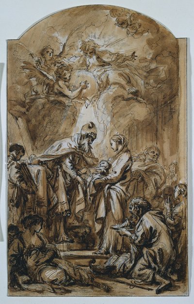 A bemutató a templomban, c. 1770. alkotó: François Boucher