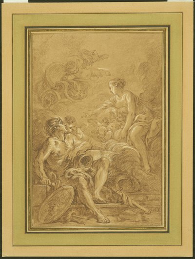 Vénusz megparancsolja Vulkánnak, hogy készítsen fegyvert Aeneasnak alkotó: François Boucher