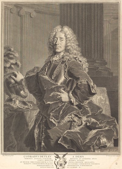 Conrad Detleu von Dehn alkotó: François Chereau I after Hyacinthe Rigaud