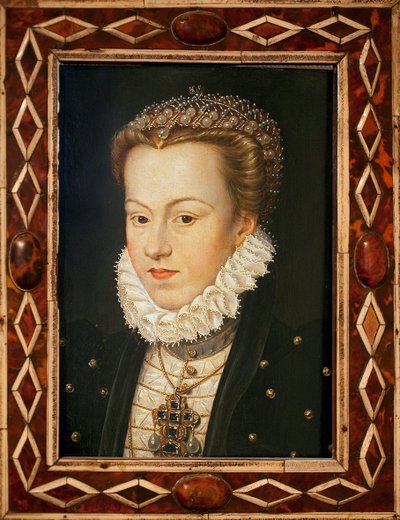 Osztrák Erzsébet (1554-1592, francia királynő) portréja - Francois Clouet festménye (kb. 1505-1572), francia művészet, 16. század vége - Musee des Beaux Arts d