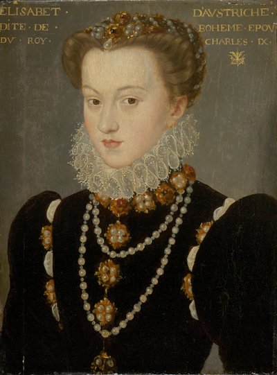 Osztrák Erzsébet, IX. Károly francia király feleségének portréja 1571 után. alkotó: François Clouet