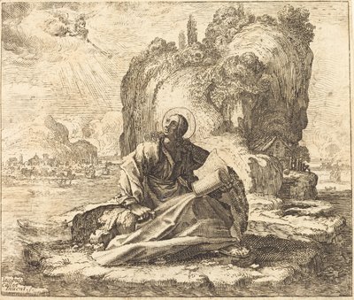 Szent János Patmosz szigetén alkotó: François Collignon after Jacques Callot